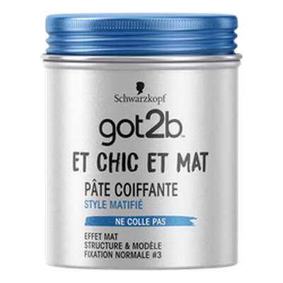 Pâte coiffante matifiante et chic et mat Got2b, Schwarzkopf   (100 ml)