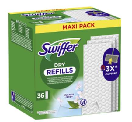 Lingettes sèches Dry Swiffer Recharge, Swiffer (x 36)