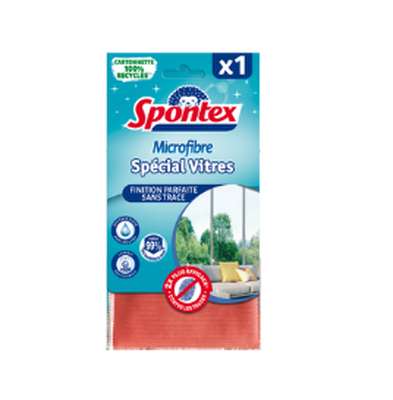 Lavette en microfibres spéciale vitres, Spontex