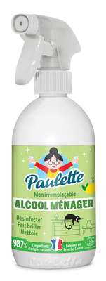 Alcool ménager multi-surfaces parfum citron, Paulette (500 ml)