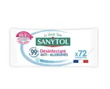 Lingettes multi-usages désinfectantes anti-allergènes, Sanytol (x 72)