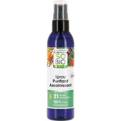 Spray purifiant assainissant aux 21 huiles essentielles BIO, So'Bio Etic (200 ml)