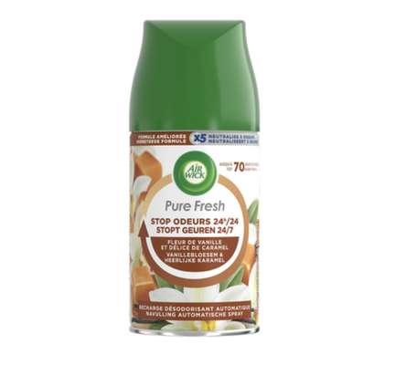 Recharge désodorisant auto Fresh Matic vanille et délice de caramel, Air Wick (250 ml)