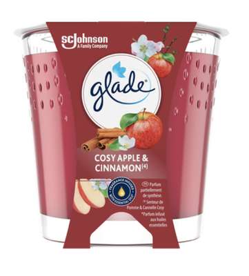 Bougie design cosy parfum pomme et cannelle, Glade (112 g)