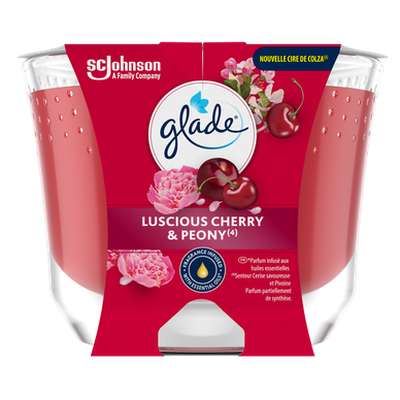 Bougie parfumé Cerise et pivoine - Luscious cherry et Peony, Glade (204 g)