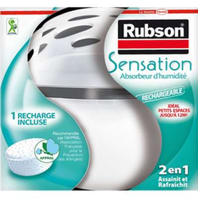 Absorbeur d'humidité rechargeable Sensation + recharge, Rubson (300 g)
