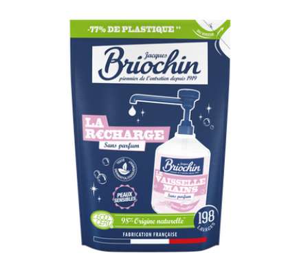 Liquide vaisselle et mains écocert recharge, Briochin (450ml)