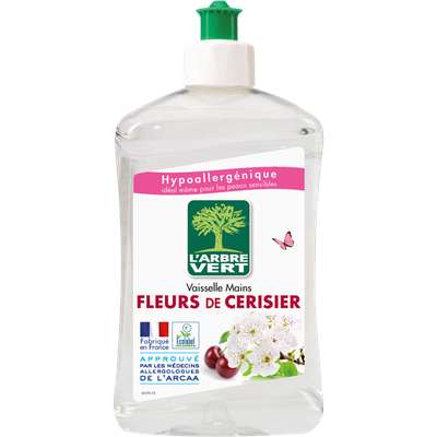 Liquide vaisselle à la fleur de cerisiers, L'Arbre Vert (500 ml)