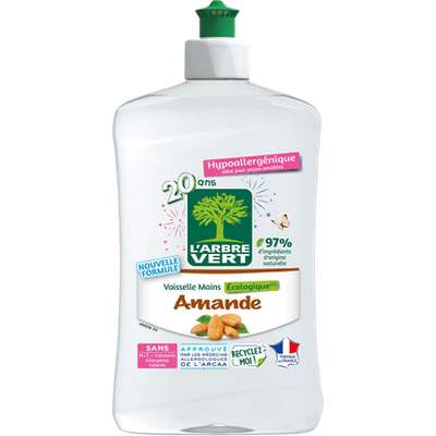 Liquide vaisselle écologique à l'amande, L'Arbre Vert (500 ml)