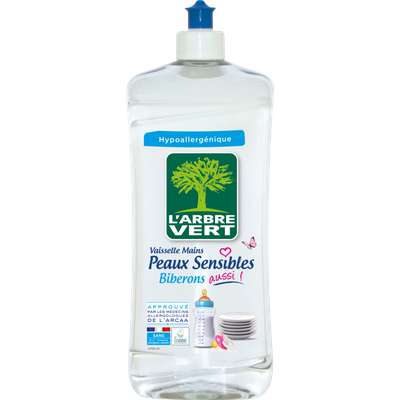 Liquide vaisselle main peaux sensibles, L'arbre Vert (750 ml)