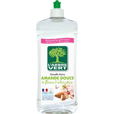 Liquide vaisselle à l'amande douce et fleur d'abricotiers, L'Arbre Vert (750 ml)