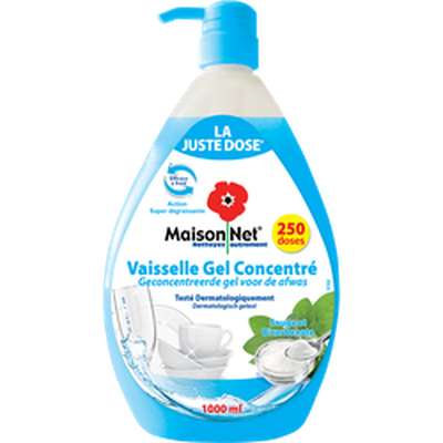 Liquide vaisselle concentré au bicarbonate et à la sauge, Maison Net (1 L)