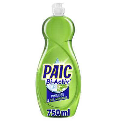 Liquide vaisselle vinaigre & sel minéral, Paic (750 ml)