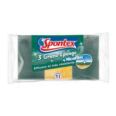 Gratte éponge + microfibre, Spontex (x 3)