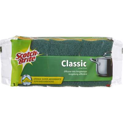 Éponge grattante verte, Scotch Brite (x 3)