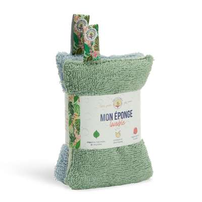 Lot de 2 éponges lavables pour cuisine bleue et verte, Anotherway