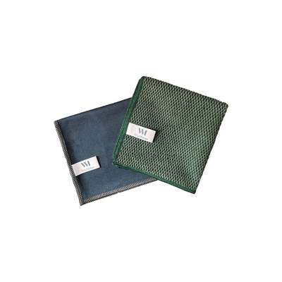 Duo Microfibre Bleu & Vert 30x30cm, What Matters