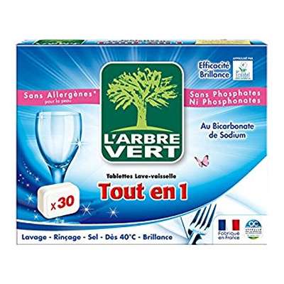 Tablettes écologiques lave-vaisselle tout en 1, L'Arbre Vert (x 30)