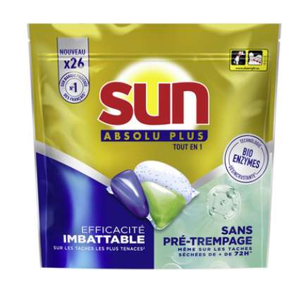 Tablette lave-vaisselle brillance, Sun (x 28)