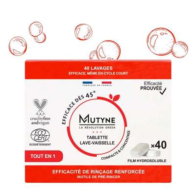 Tablette lave-vaisselle tout-en-un, Mutyne (x 40)