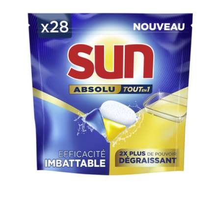 Tablette lave-vaisselle absolu dégraissantes, Sun (x 28)