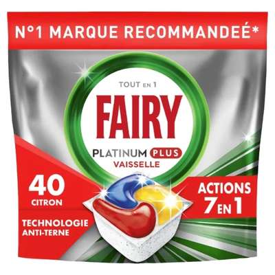 Tablette lave-vaisselle all in 1 citron taille S, Fairy (x 40)