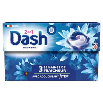 Lessive envolée d'air pods, Dash (x 38 doses)