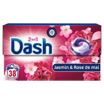 Lessive pods Jasmin et Rose de mai, Dash (x 38)