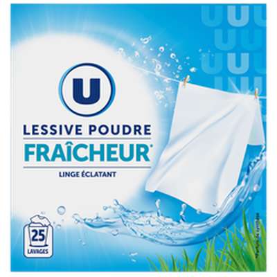 Lessive poudre parfum fraîcheur, U (25 lavages = 1,25 kg)