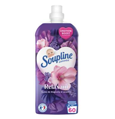 Adoucissant concentré magnolia et lavande, Soupline (60 lavages, 1.28 L)