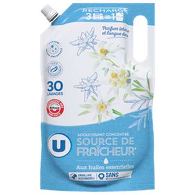 Adoucissant concentré parfum source de fraîcheur - recharge, U (750 ml)