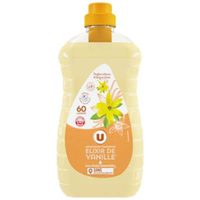 Adoucissant concentré parfum élixir de vanille, U (1,5 L)