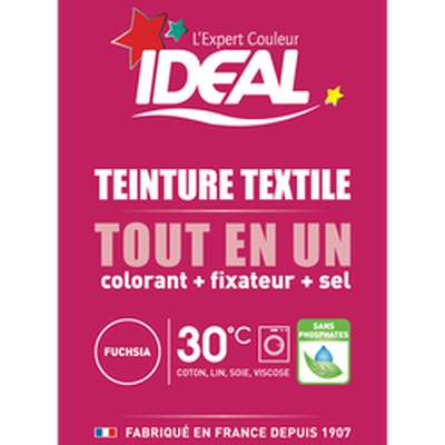 Teinture textile tout en 1 mini fuchsia, Ideal (paquet de 230 g)