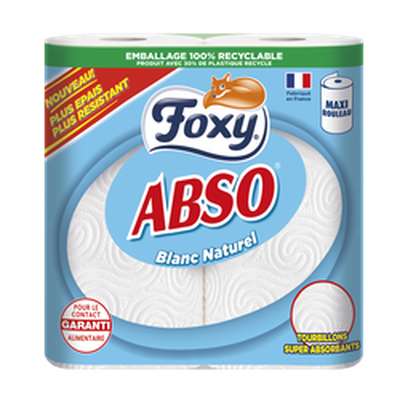 Essuie-tout 3 plis blanc, Foxy (x 2)