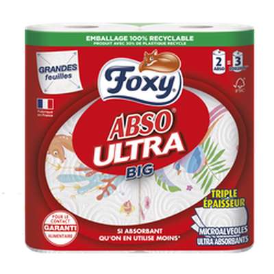 Essuie-tout trois plis ultra big décoré, Foxy (x 2)