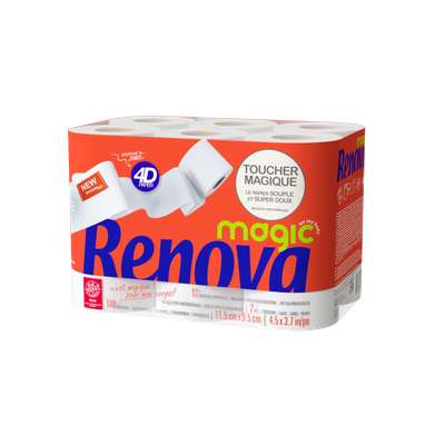 Papier toilette 4D magic, Renova (x 12)