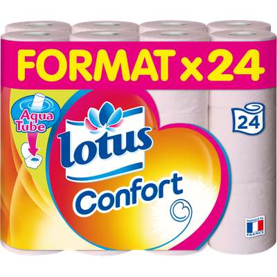 Papier toilette confort rose extrait de lotus, Lotus (x 24)