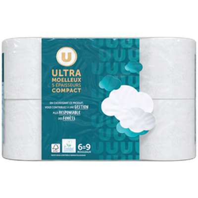 Papier toilette Maxi 5 plis 6=9 rouleaux, U (x 6)