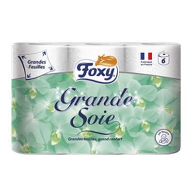 Papier Toilette 2 plis grande soie, Foxy (x 6)