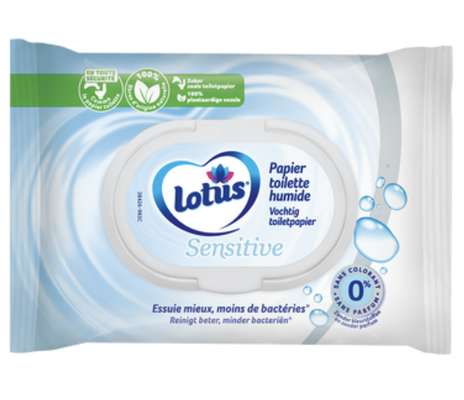 Lingettes de papier toilette humide pure, Lotus (x 42)