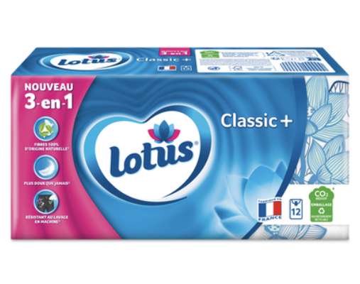 Etuis de mouchoirs blancs classic, Lotus (x 12)