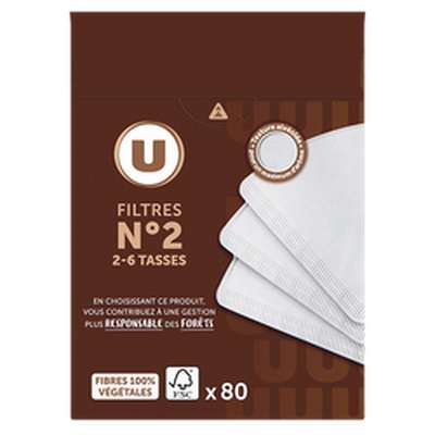 Filtres à café n°2, U (x 80)
