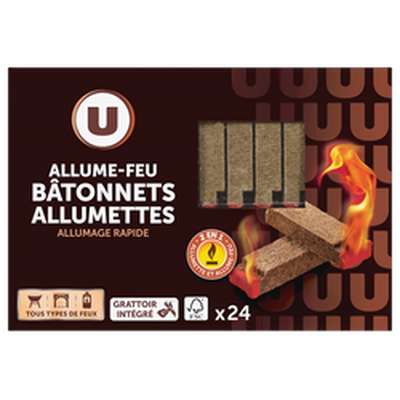 Allume-feu bâtonnet allumette pour tous types de feu, U (x 24)