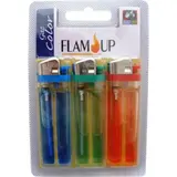 Briquets à gaz colorés sous blister, Flam Up ( x3)