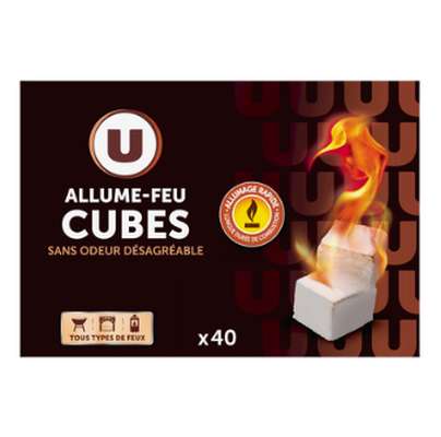 Allume-feu cubes paraffinés, U (x 40)