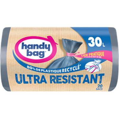 Sac poubelle lien ultra résistant 80% recyclés, Handy Bag (20 x 30 L)