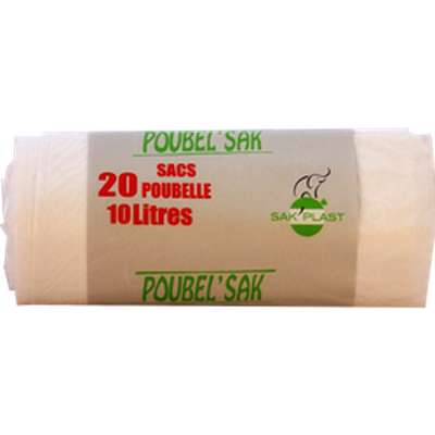 Sac poubelle blanc, Poubel'Sak (20 x 10 L)