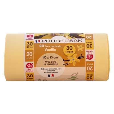 Sacs poubelle parfumés à la vanille, Poubel'sak (20 x 30 L)