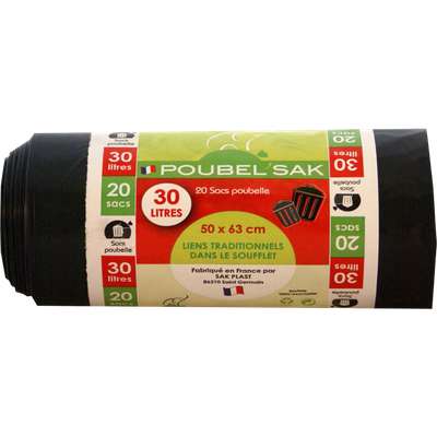 Sacs poubelle noir, Poubel'sak (20 x 30 L)