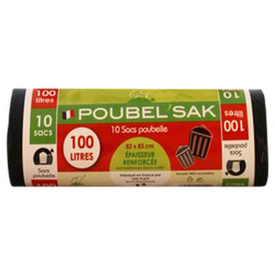 Sac Poubelle Noir, Poubelle Sak (10 x 100 L)